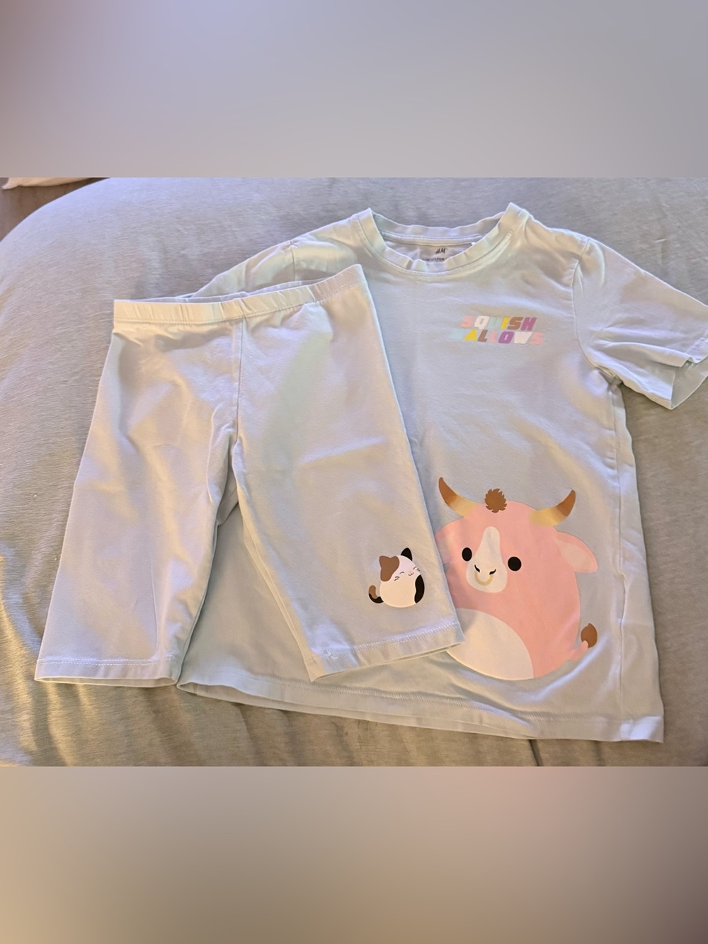H&M Light Blue Squishmallow Set Size 6X